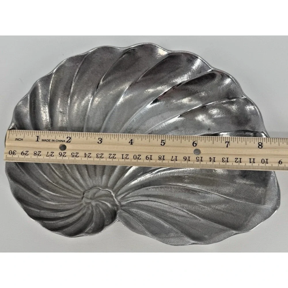 Vintage Wilton Pewter Nautilus Shell Bowl Decorative Metal Serving Dish Pennsylv